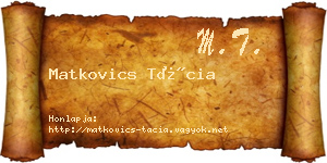 Matkovics Tácia névjegykártya